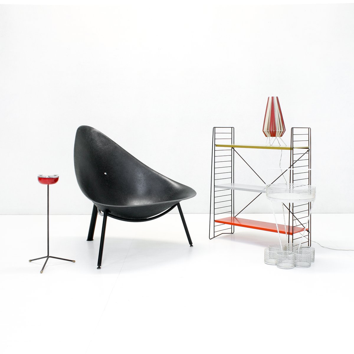 Tripod Fiberglass Shell Lounge Chair by Ed Mérat