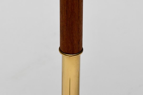 Tripod Floor Lamp attributed to Fog & Mørup Made of Teak and Brass, Denmark, 1960s-QT-1717799