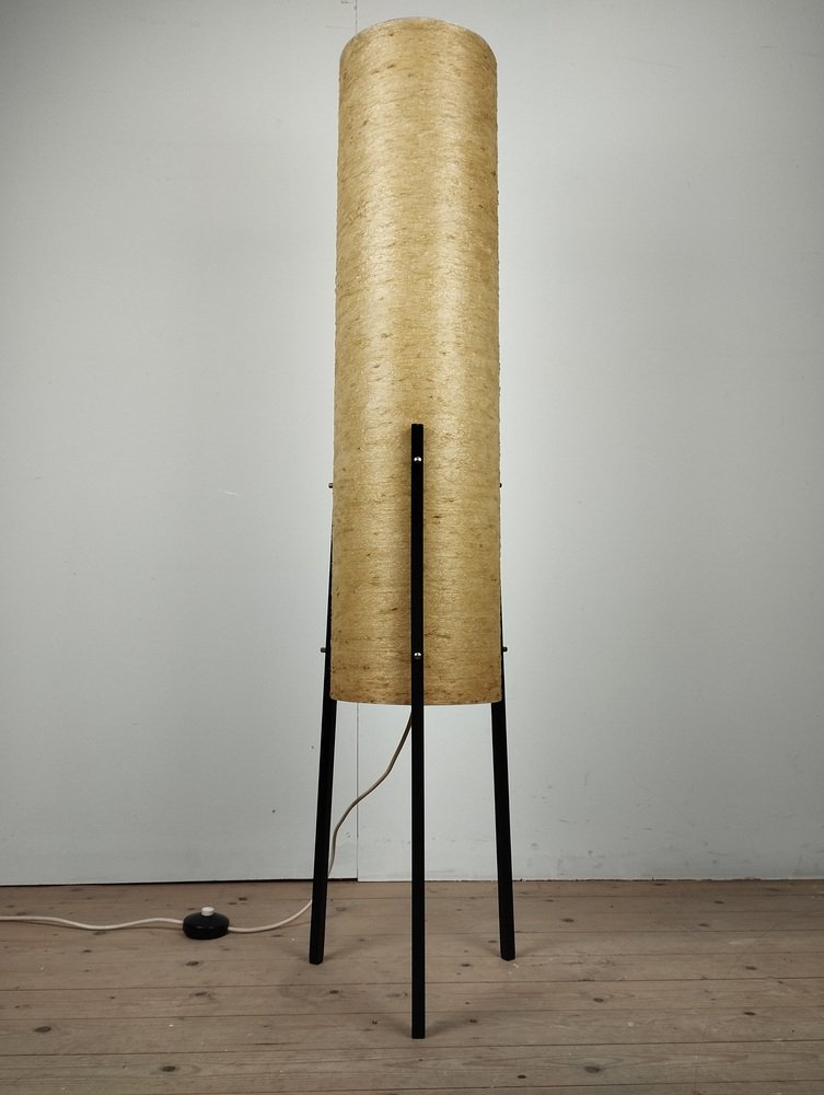 Tripod Floor Lamp in Fiberglass and Metal from Dame & Co., 1960s