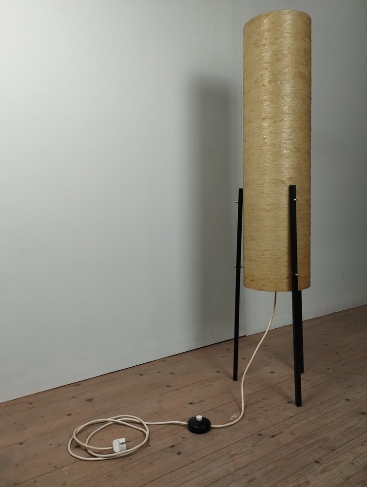 Tripod Floor Lamp in Fiberglass and Metal from Dame & Co., 1960s