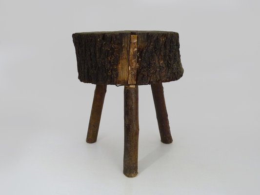 Tripod Milking Stool in Oak, France, 19th Century-MZP-1723373