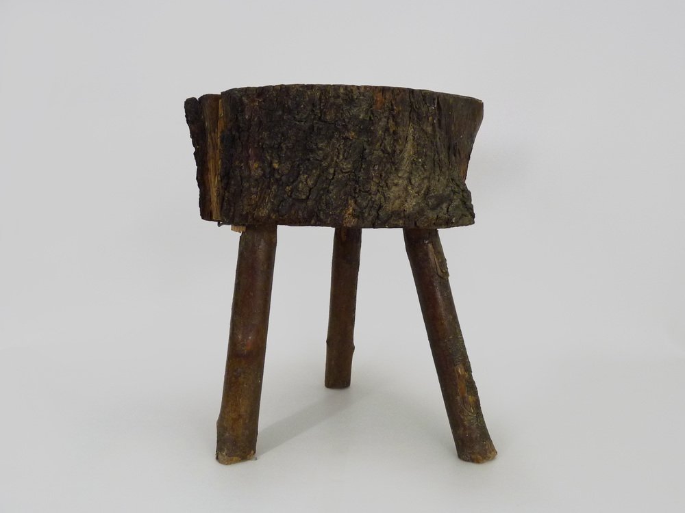 Tripod Milking Stool in Oak, France, 19th Century