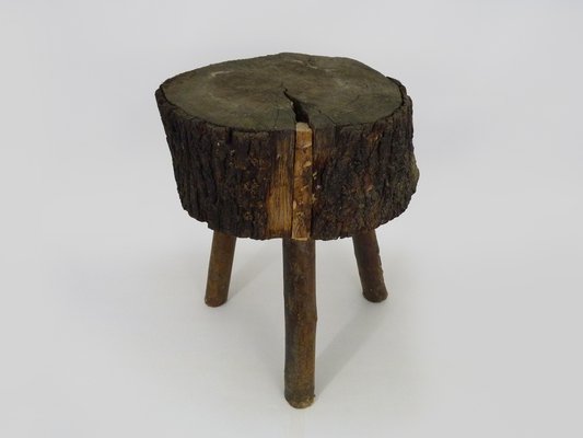 Tripod Milking Stool in Oak, France, 19th Century-MZP-1723373