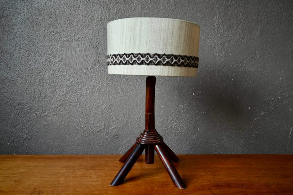 Tripod Rattan Lamp, 1970s