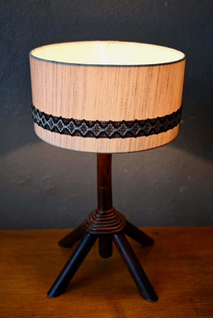 Tripod Rattan Lamp, 1970s