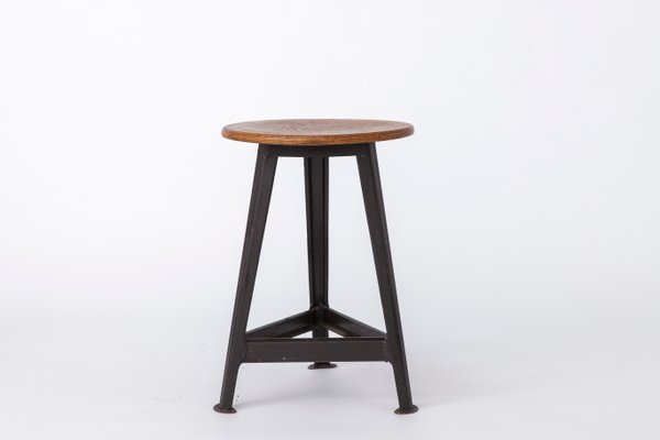 Tripod Stool with Beech Top from Rowac, 1950s-DOM-2032120