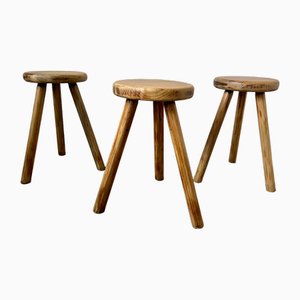 Tripod Stools by Charlotte Perriand, 1970s, Set of 3-WKI-2027607