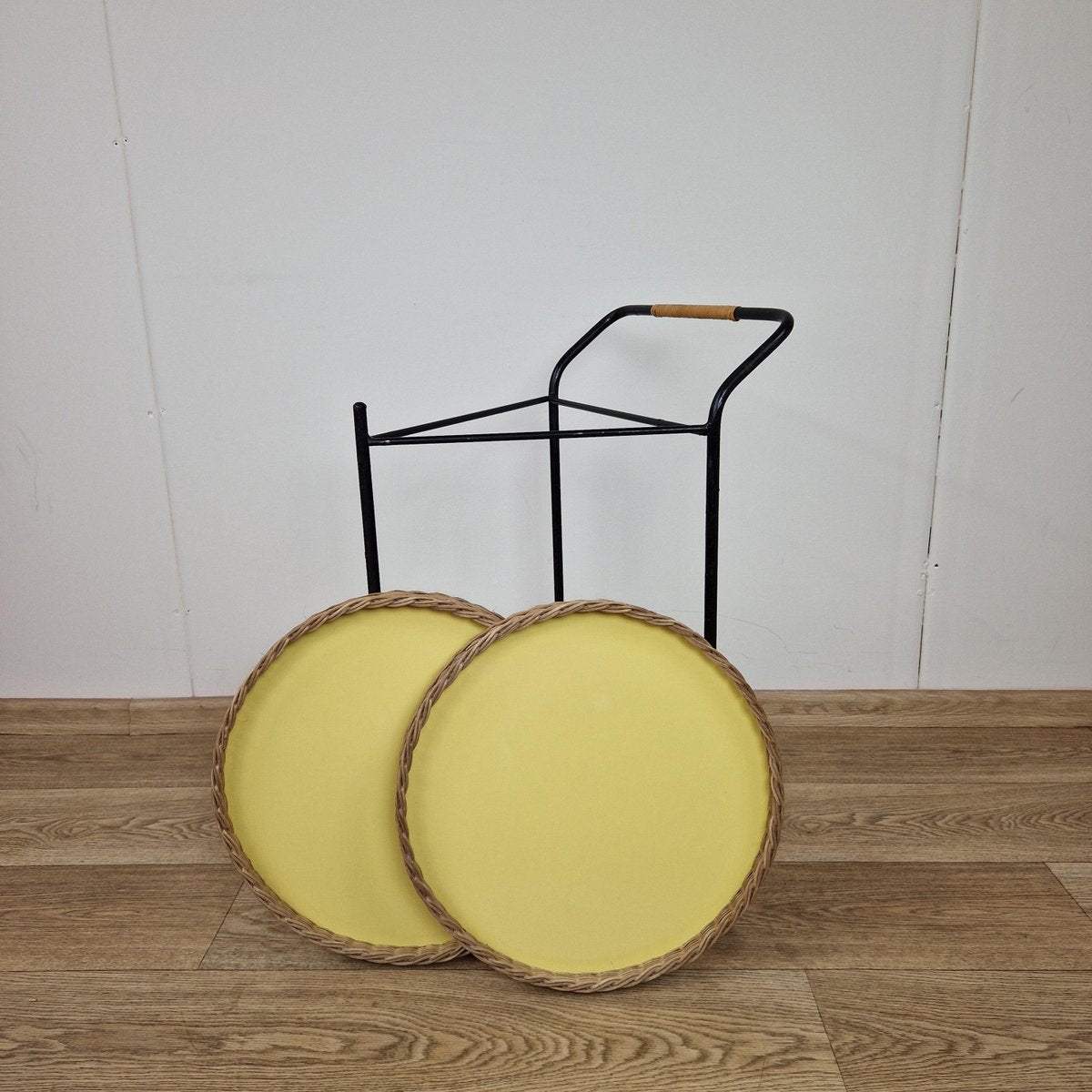 Tripod Tea Trolley with Removable Yellow Trays, Germany, 1960s