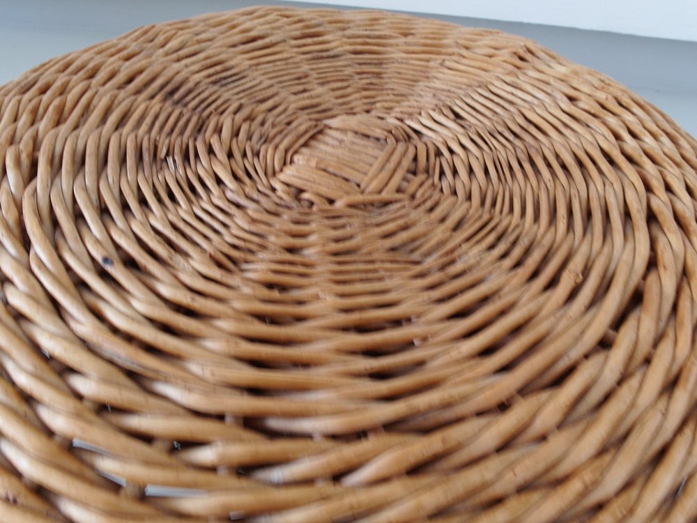 Tripod Wicker Stool attributed to Tony Paul, USA, 1950s