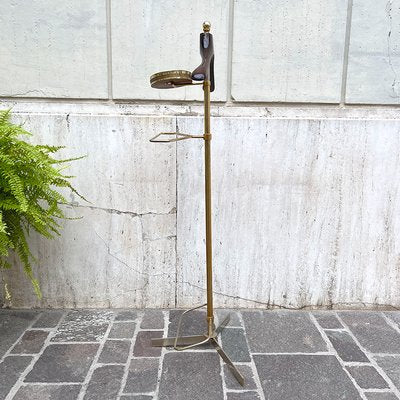 Tripode in Wood and Golden Metal, Italy, 1950s-BVG-1720426