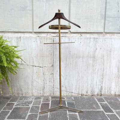 Tripode in Wood and Golden Metal, Italy, 1950s-BVG-1720426