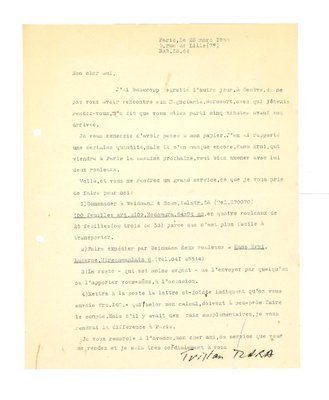 Tristan Tzara's Letter by Tristan Tzara, 1955-ZCI-765181