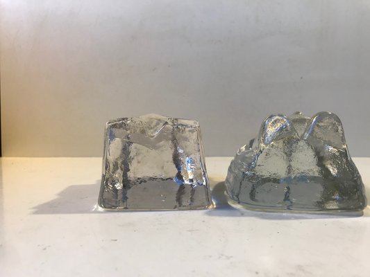 Troll Figurine Glass Bookends by Erik Höglund, Peter Johansen for Kosta Boda, 1970s, Set of 2-LCR-837509