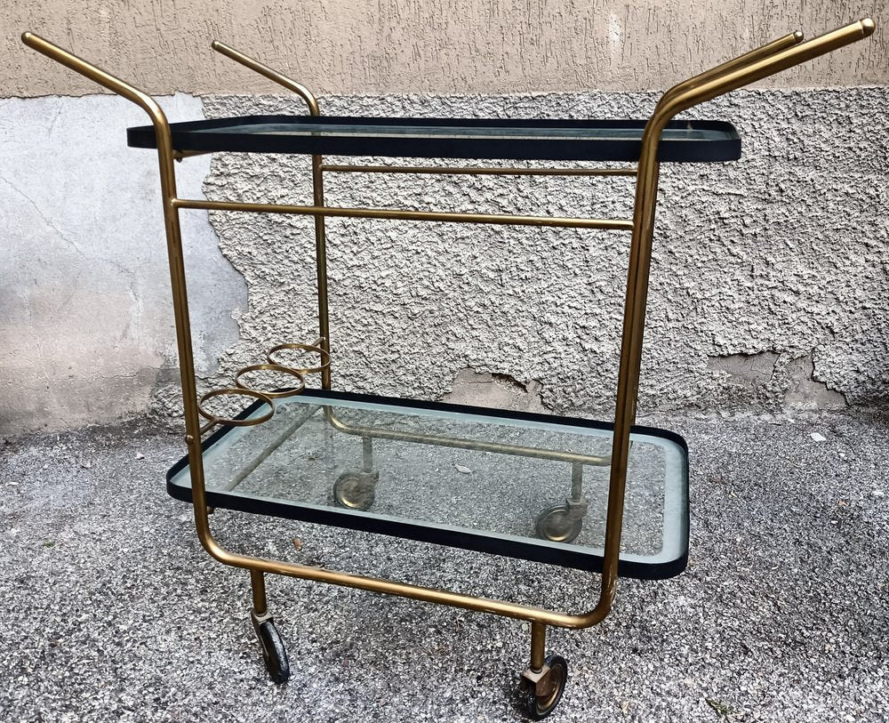 Trolley in Brass Iron & Glass Tops, 1960s