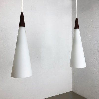 Trompet Pendant Lamps in Copper by Jo Hammerborg for Fog & Mørup, Denmark, 1963, Set of 2-QZ-1053009