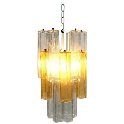 Tronchi Chandelier with 2-Tone Murano Glass Tubes by Toni Zucchini for Venini, Italy-UCH-1224905