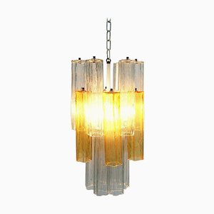 Tronchi Chandelier with 2-Tone Murano Glass Tubes by Toni Zucchini for Venini, Italy-UCH-1224905