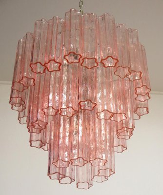 Tronchi Chandeliers with 48 Pink Murano Glass, 1990, Set of 2-OVO-1235196