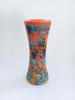 Trumpet Vase with Sunset Glaze by Aldo Londi for Bitossi, Italy, 1960s-RQV-1807733