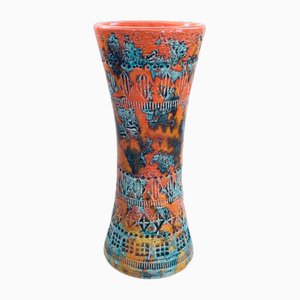 Trumpet Vase with Sunset Glaze by Aldo Londi for Bitossi, Italy, 1960s-RQV-1807733