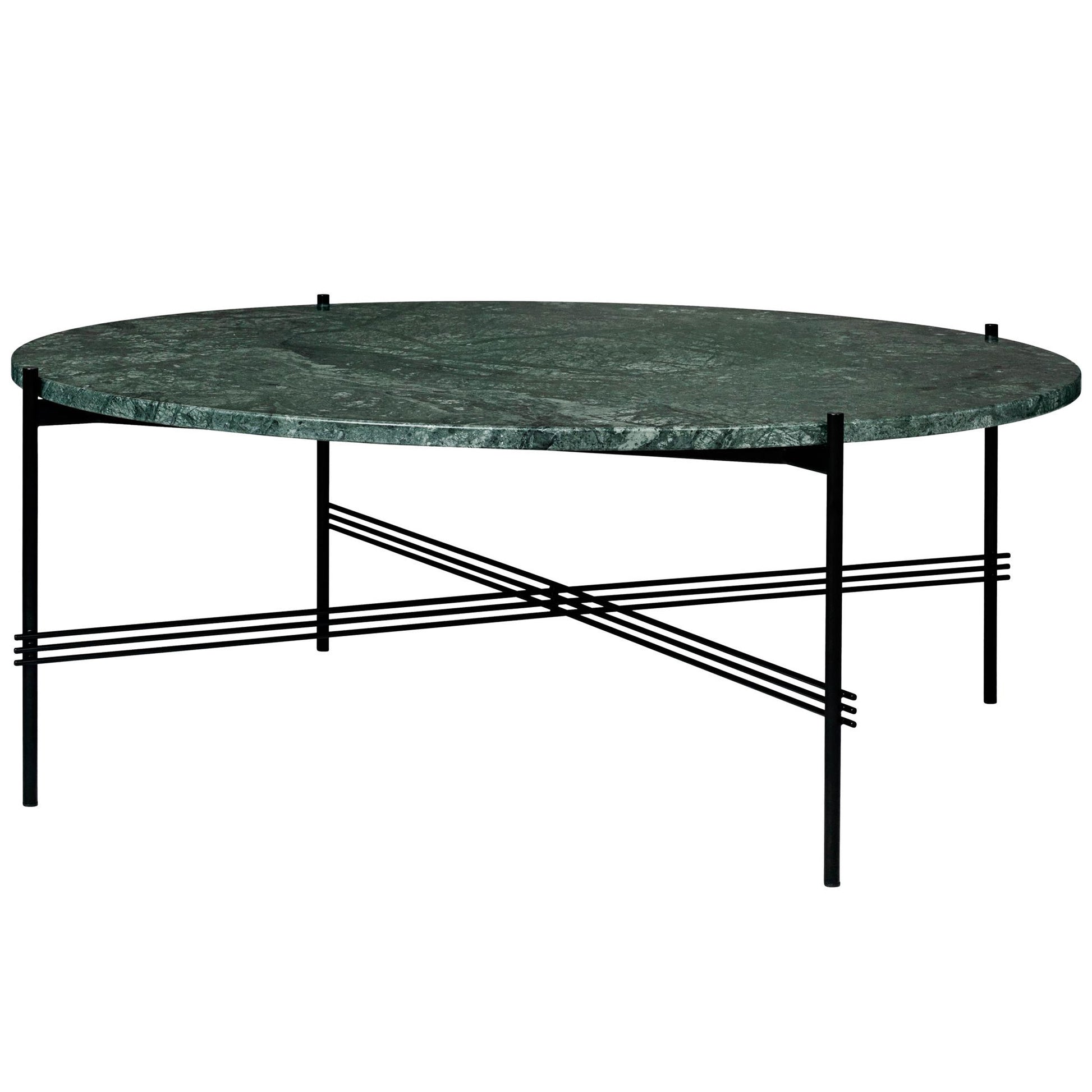 TS Coffee Table Round Ø105 by GUBI #Black/ Green Guatemala Marble