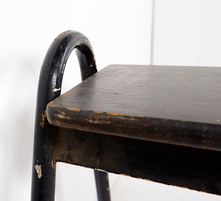 Tubax Black Wood and Metal Bench, 1950s-NYF-2019073