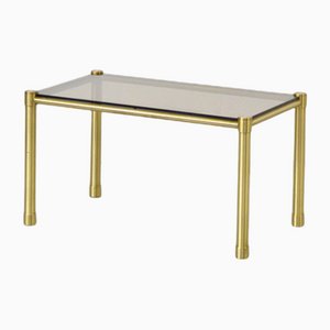 Tubular Brass & Smoked Glass Coffee Table, 1960s-DUG-1089038