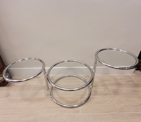 Tubular Chrome Metal Swivel Coffee Table by Milo Baughman-NUC-1195728