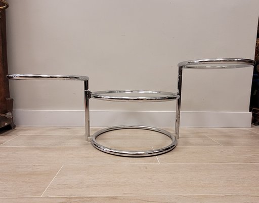 Tubular Chrome Metal Swivel Coffee Table by Milo Baughman-NUC-1195728