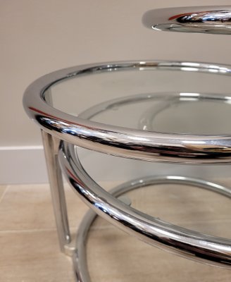 Tubular Chrome Metal Swivel Coffee Table by Milo Baughman-NUC-1195728