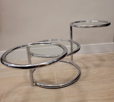 Tubular Chrome Metal Swivel Coffee Table by Milo Baughman-NUC-1195728