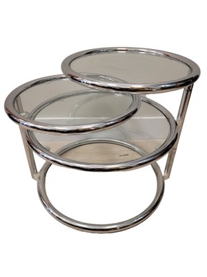 Tubular Chrome Metal Swivel Coffee Table by Milo Baughman-NUC-1195728