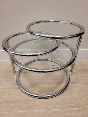 Tubular Chrome Metal Swivel Coffee Table by Milo Baughman-NUC-1195728