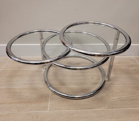 Tubular Chrome Metal Swivel Coffee Table by Milo Baughman-NUC-1195728