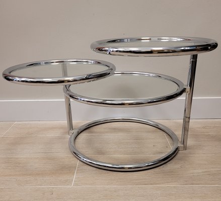 Tubular Chrome Metal Swivel Coffee Table by Milo Baughman-NUC-1195728