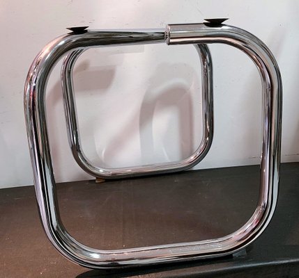 Tubular Nickel-Plated and Smoked Glass Low Table by Pardo, 1970s-IKW-805817