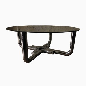 Tubular Steel and Glass Coffee Table, 1960s-ED-541372