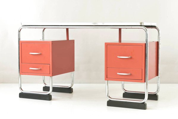 Tubular Steel Desk, Germany, 1950s-LOB-999593