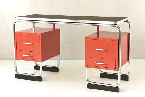 Tubular Steel Desk, Germany, 1950s-LOB-999593