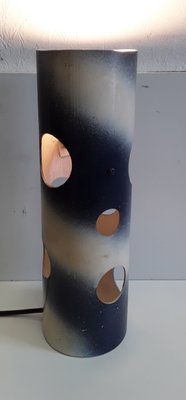 Tubular Table Lamp in Blue & Cream Painted Plastic, 1970s-HOI-1089833