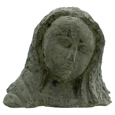 Tufa Woman's Face Sculpture, Italy, 1960s-YUW-1342409