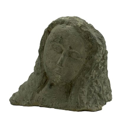 Tufa Woman's Face Sculpture, Italy, 1960s-YUW-1342409