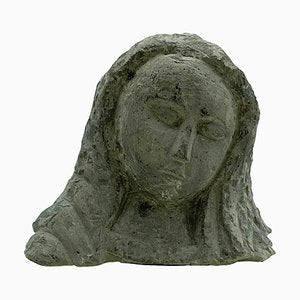 Tufa Woman's Face Sculpture, Italy, 1960s-YUW-1342409