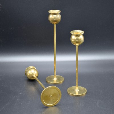 Tulip Candleholders by Pierre Forsell for Skultuna Bruk, Sweden, 1970s, Set of 3-RNM-1415006