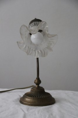 Tulip Glass Lampshade Accent Table Lamp, France, 1970s-NAD-1806404