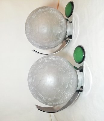 Tulip Murano Glass Sconces with Broken Effects, 1970s, Set of 2-RGF-698850