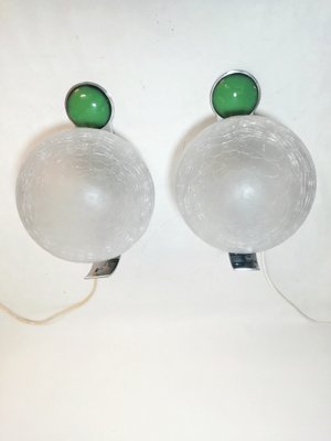 Tulip Murano Glass Sconces with Broken Effects, 1970s, Set of 2-RGF-698850