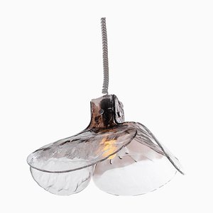 Tulip Pendant Lamp in Smoked Murano Glass, Italy, 1960s-DEK-932681