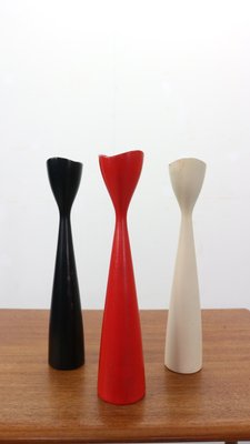 Tulip Shaped Candleholders by BRDR Bonfils, Denmark, 1960s, Set of 3-DT-2026273