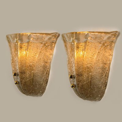 Tulip Shaped Glass and Gold-Plated Sconces, Italy, 1960, Set of 2-VDW-956728